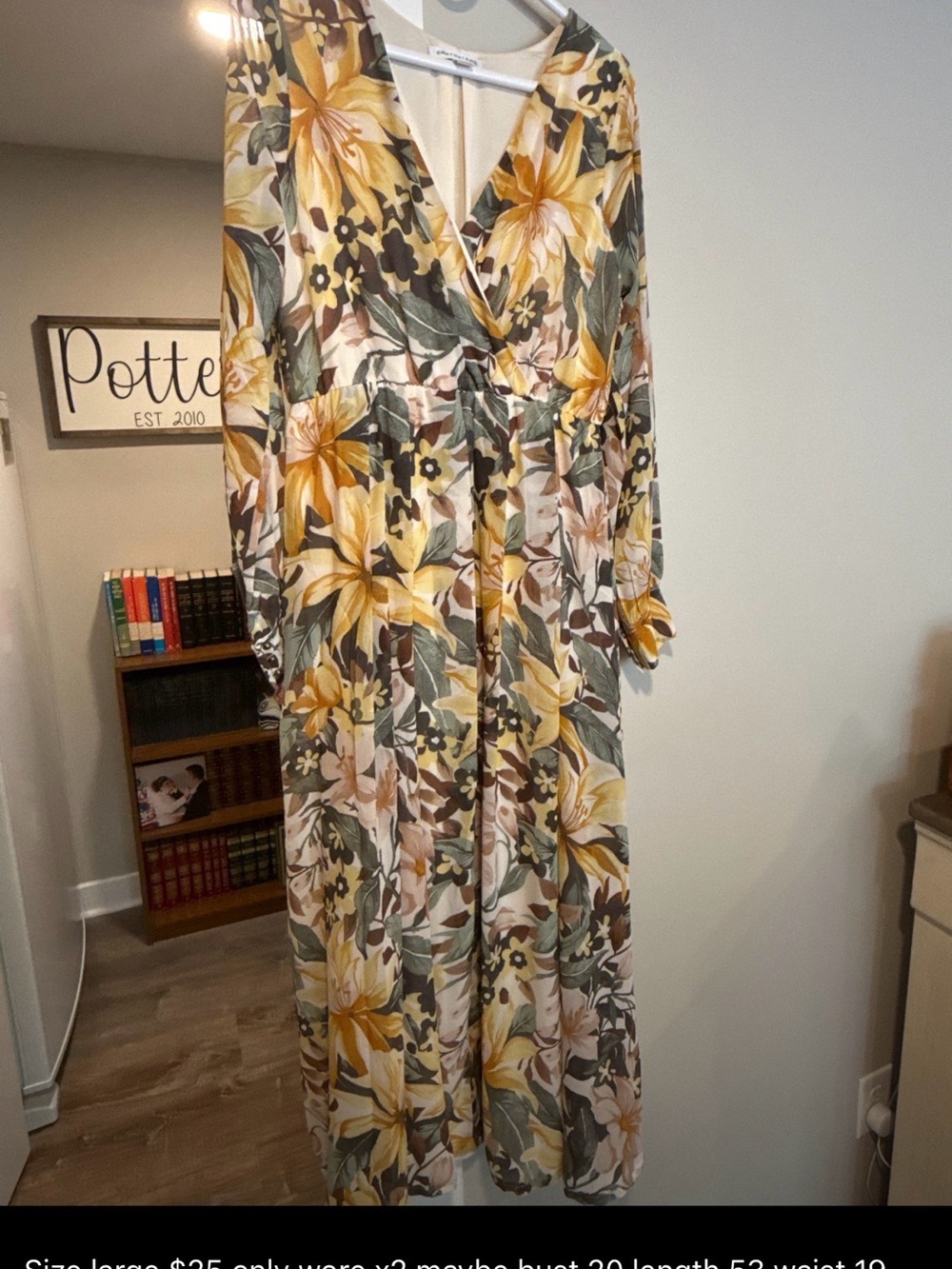 Floral Wrap Maxi Dress in Yellow & Green